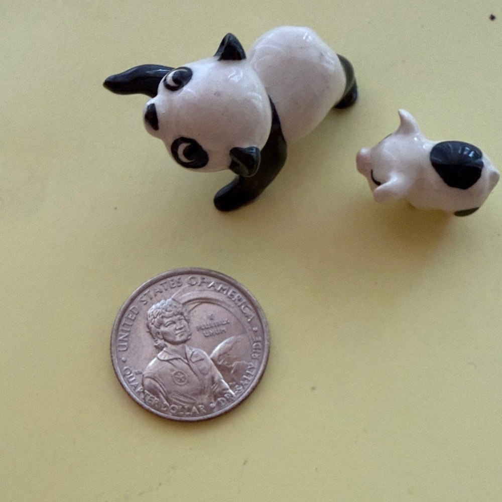 Hagen Renaker Lot-2 Porcelain Figurine 
Panda & Piget Rare